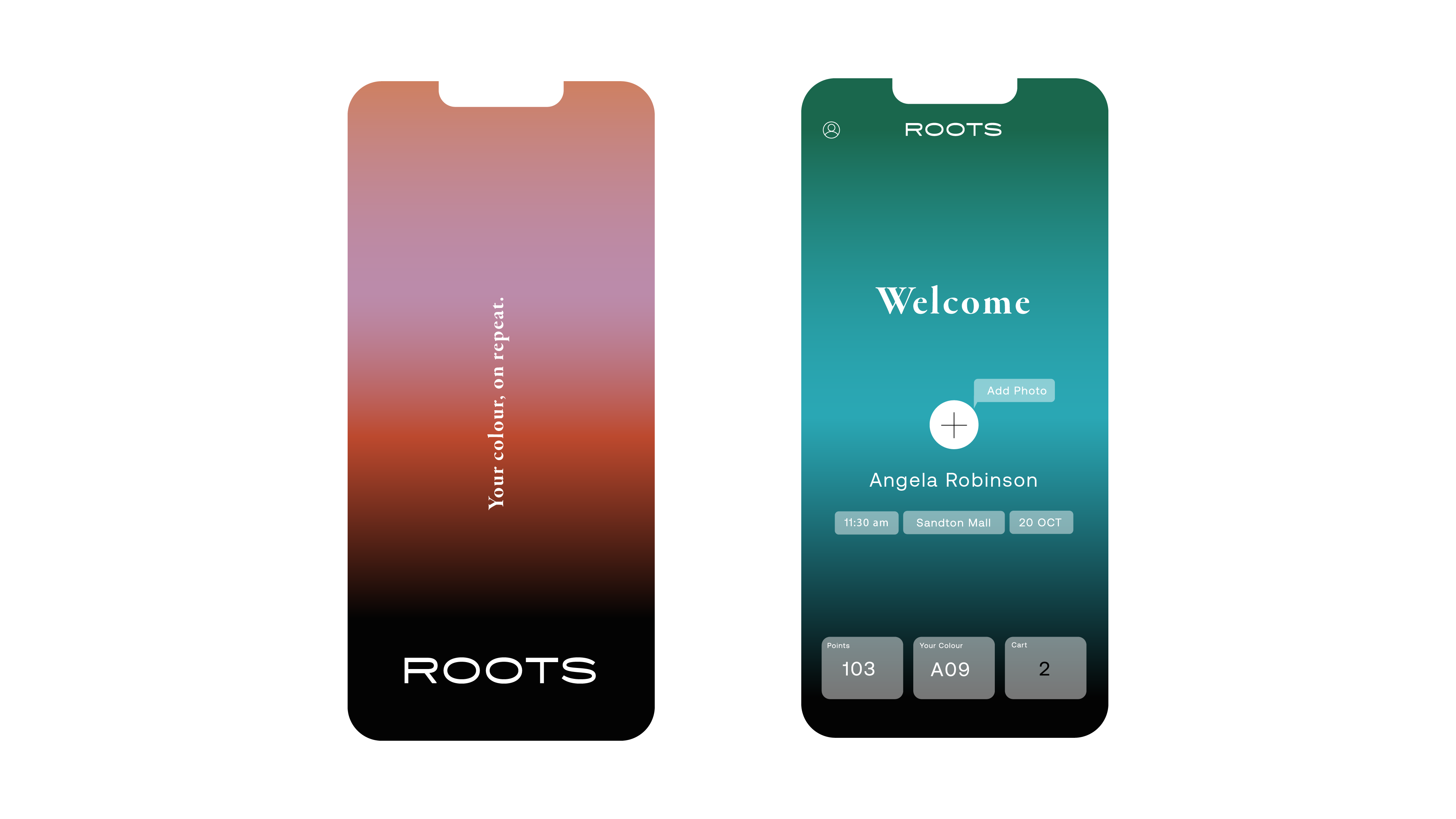 Roots customer app concept